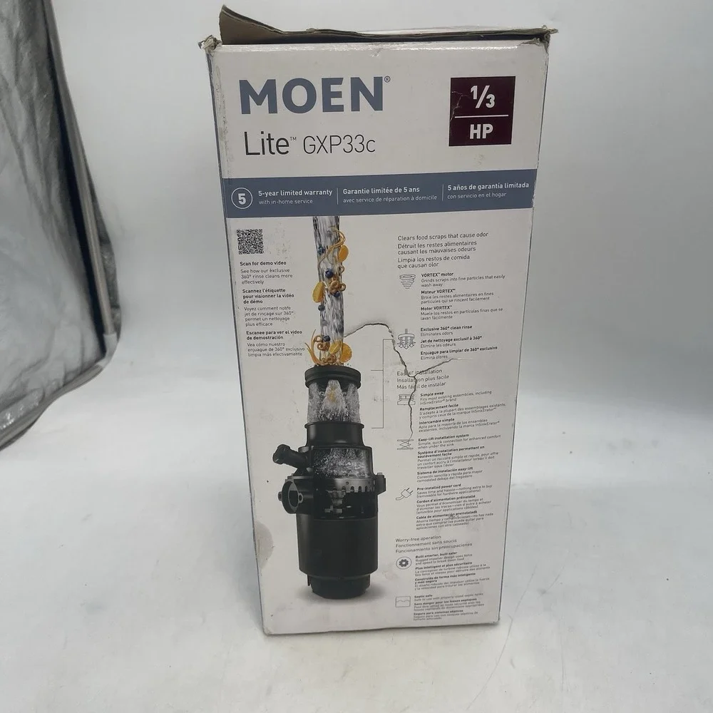 Moen Lite Series GXP33C PRO 1/3 HP Continuous Feed Garbage Disposal Read